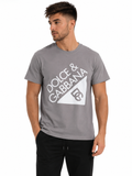 Dolce & Gabbana Tricou Bărbați Gri din Bumbac Premium