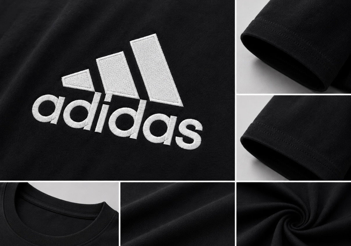 Adidas Tricou Negru Logo Alb