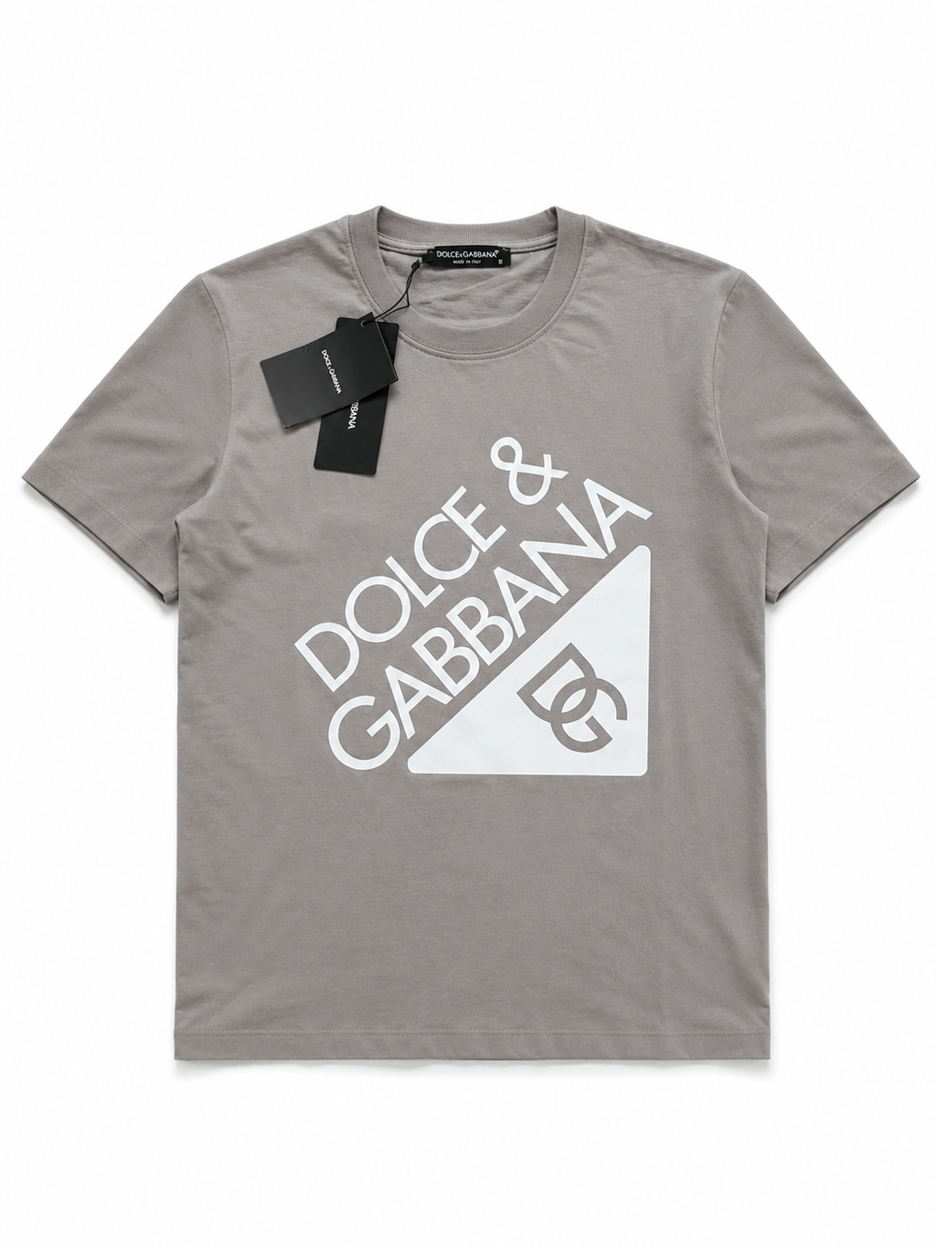 Dolce & Gabbana Tricou Bărbați Gri din Bumbac Premium