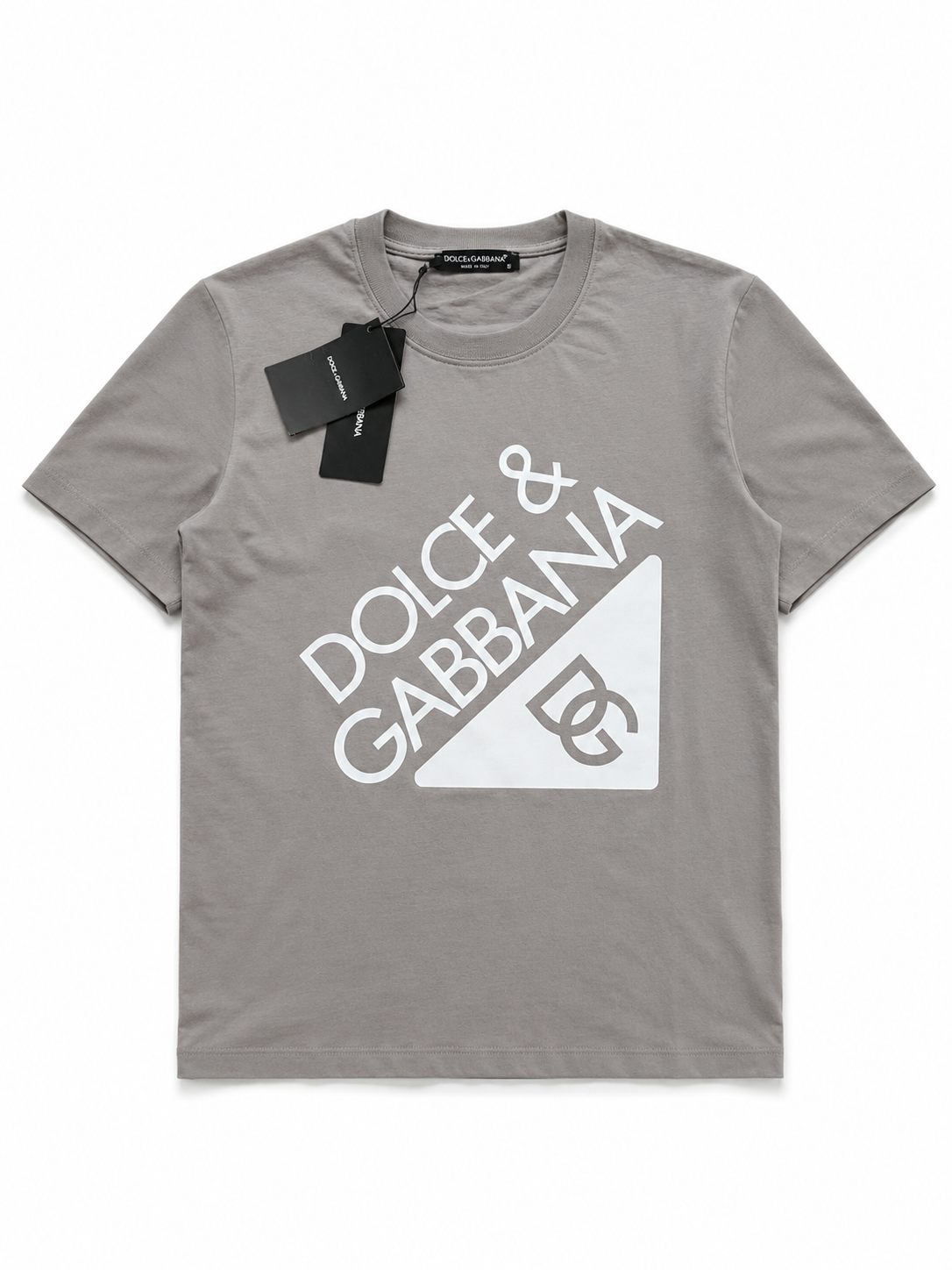 Dolce & Gabbana Tricou Bărbați Gri din Bumbac Premium