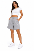 Pantaloni Scurți Nike  Damă Gri – Logo Brodat – Bumbac