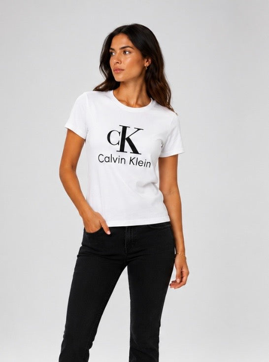 Tricou Femei Calvin Klein – Logo Mare – Alb