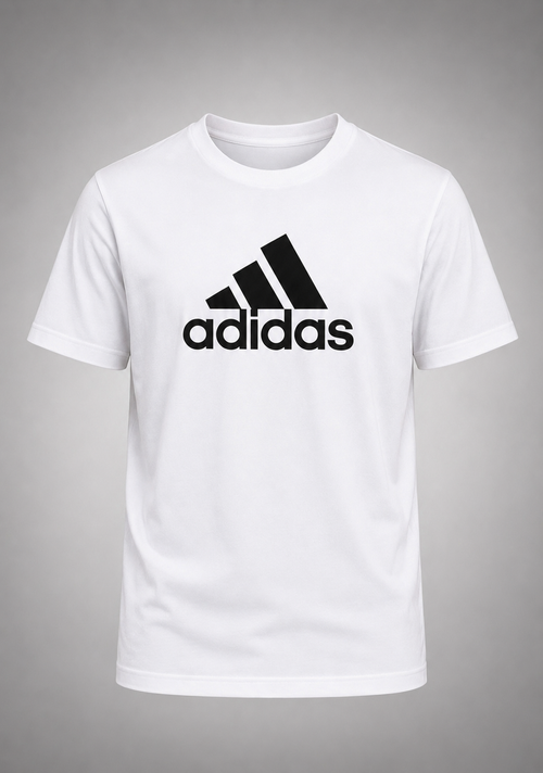 Adidas Alb cu Logo Cusut