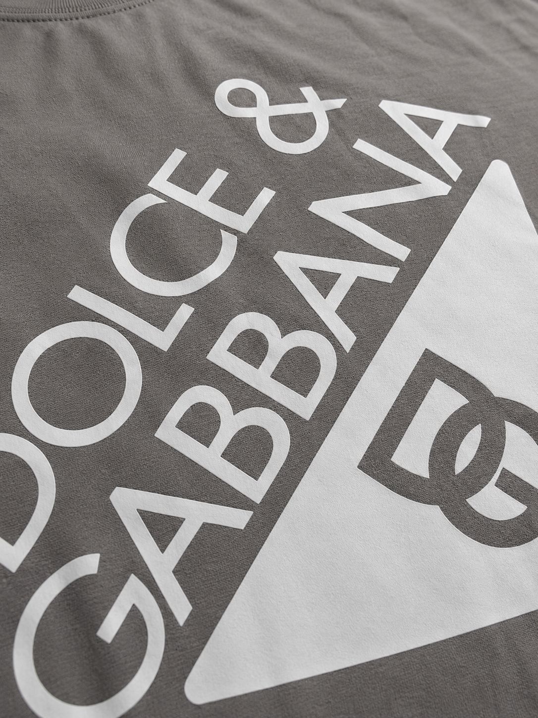 Dolce & Gabbana Tricou Bărbați Gri din Bumbac Premium