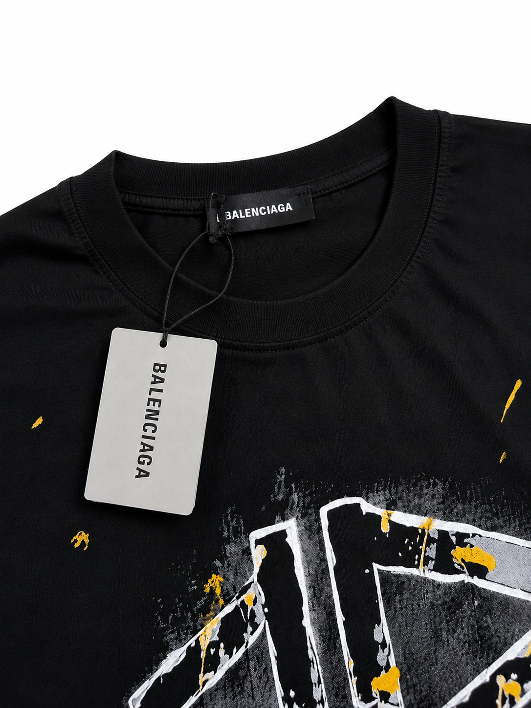 Balenciaga Tricou Bărbați Negru din Bumbac Premium