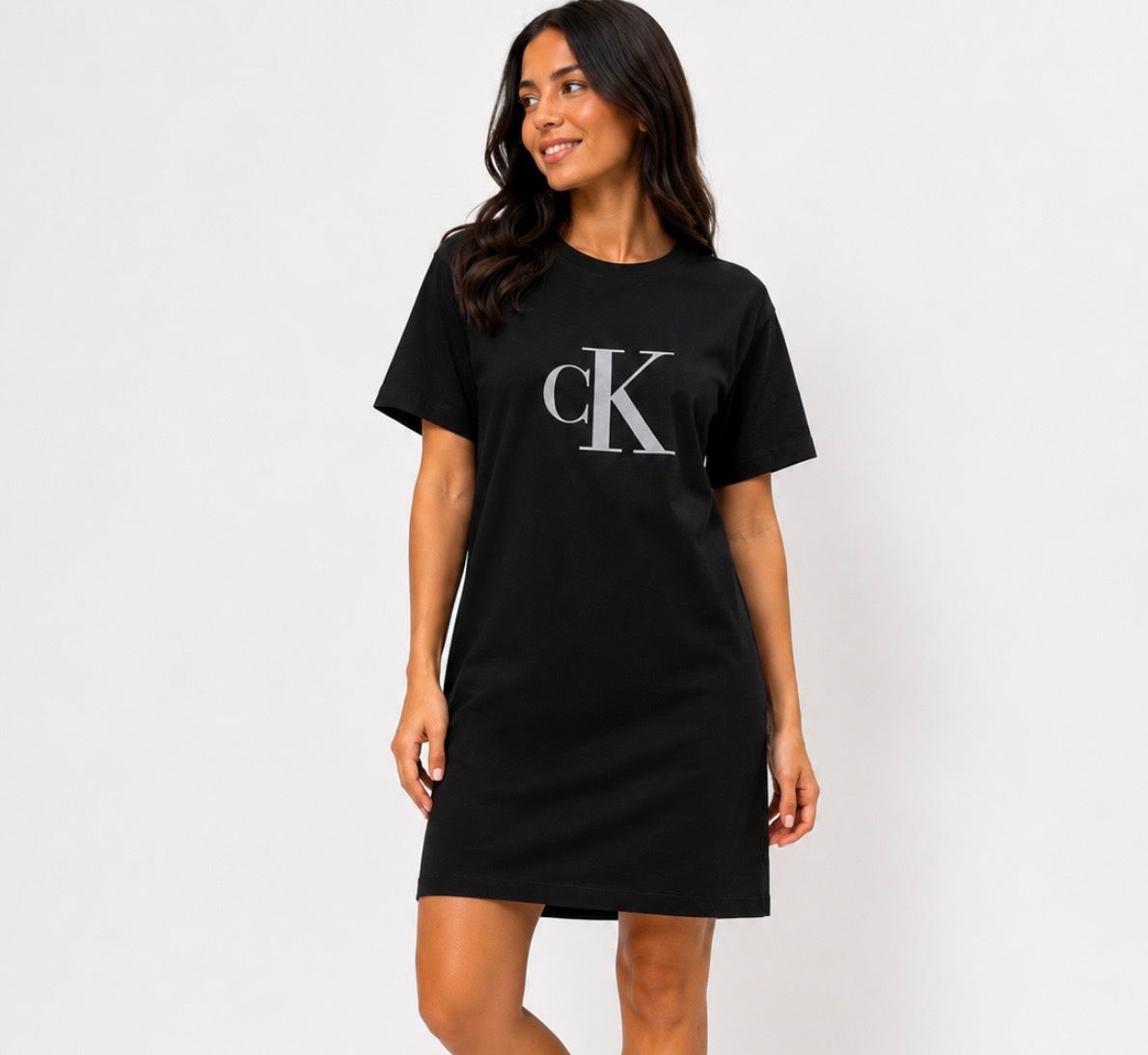 Rochie T-Shirt CK – Negru Femei