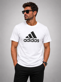 Adidas Alb cu Logo Cusut