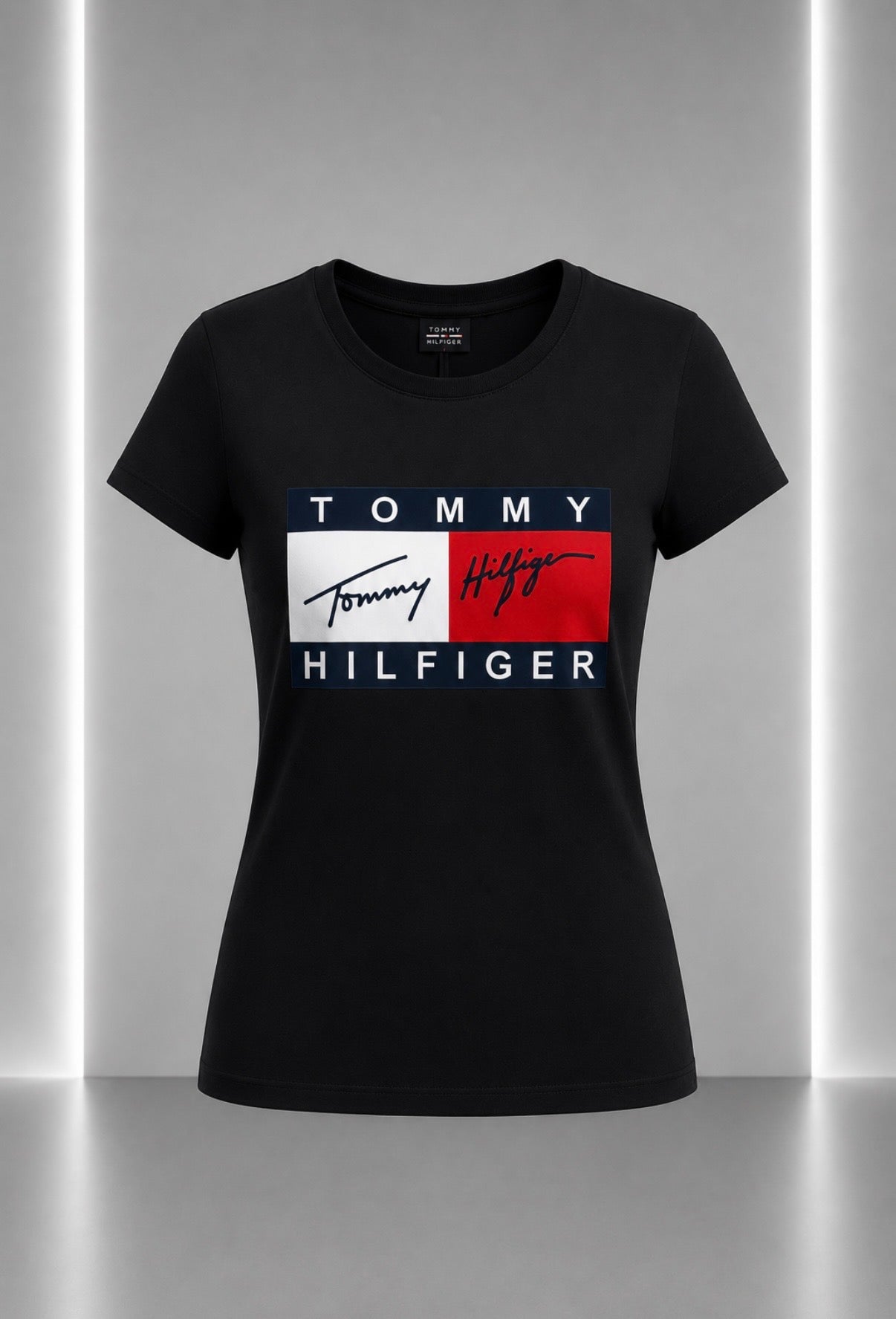 Tricou Femei Tommy Hilfiger – Logo Mare – Negru
