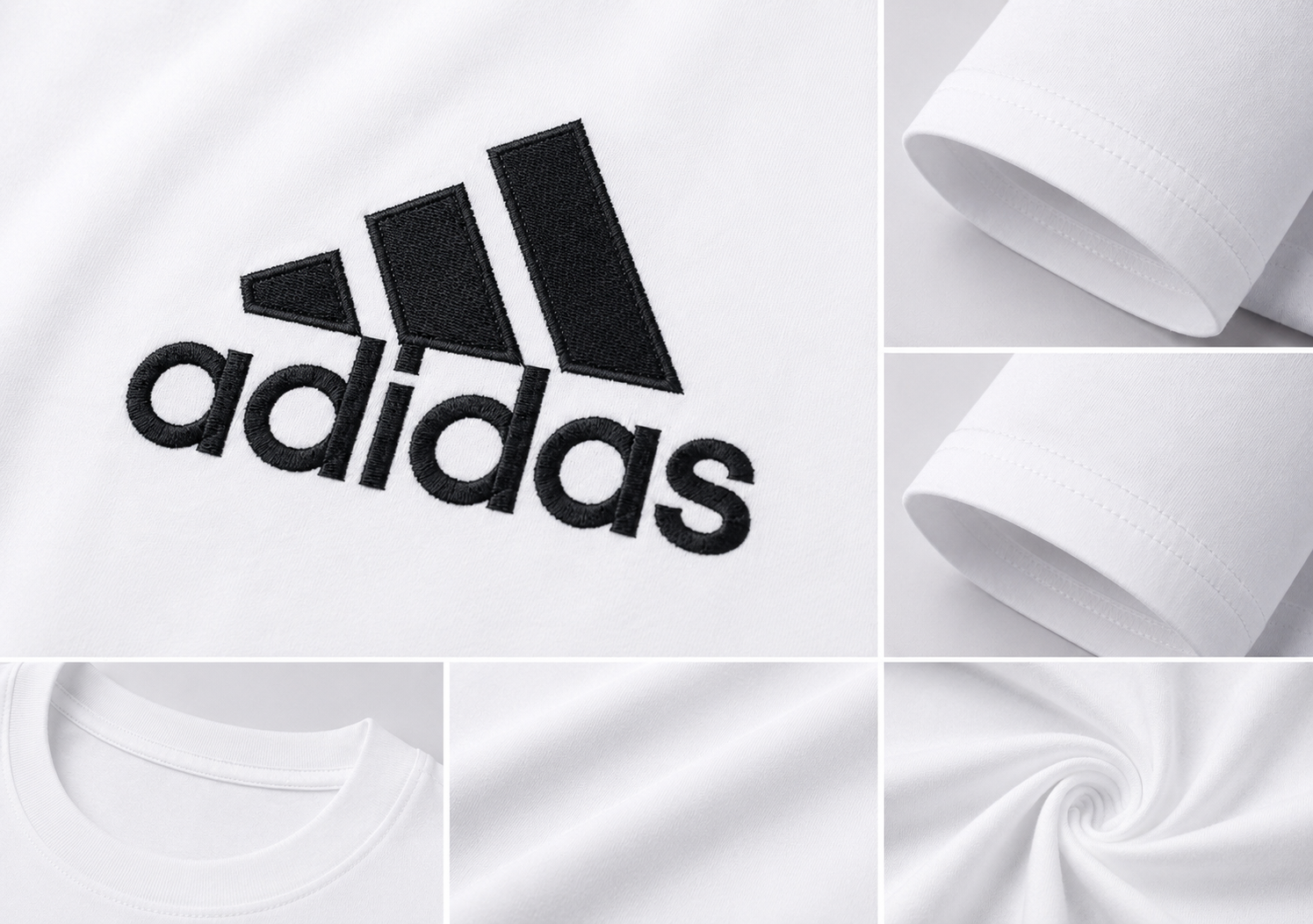 Adidas Alb cu Logo Cusut