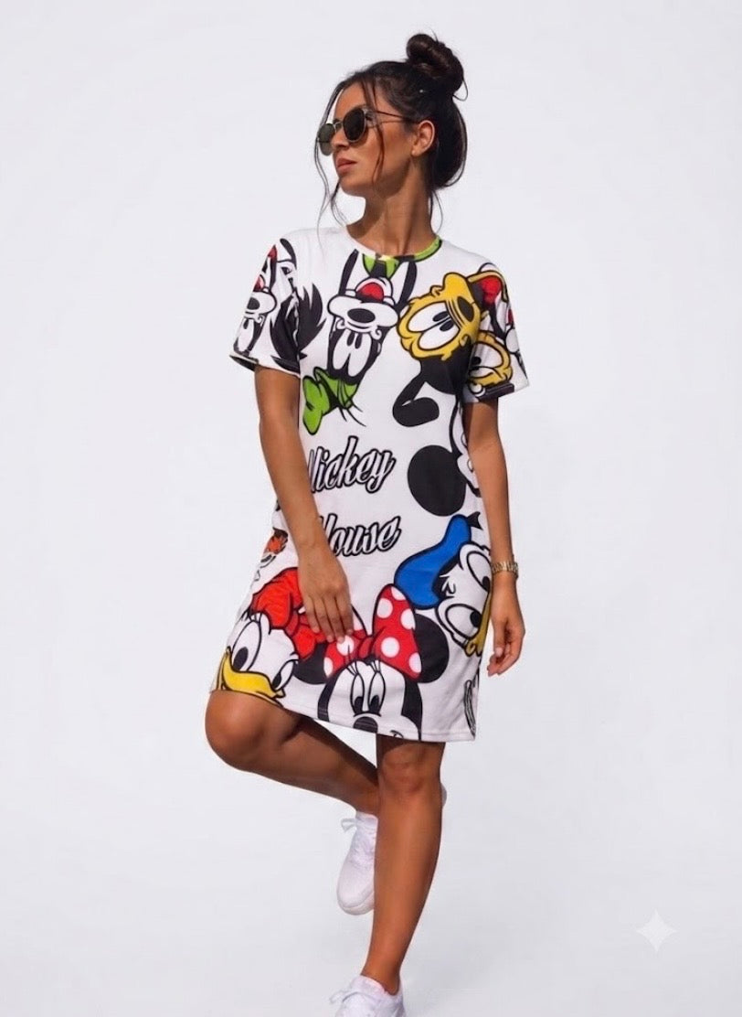 Rochie Mickey & Friends Alb