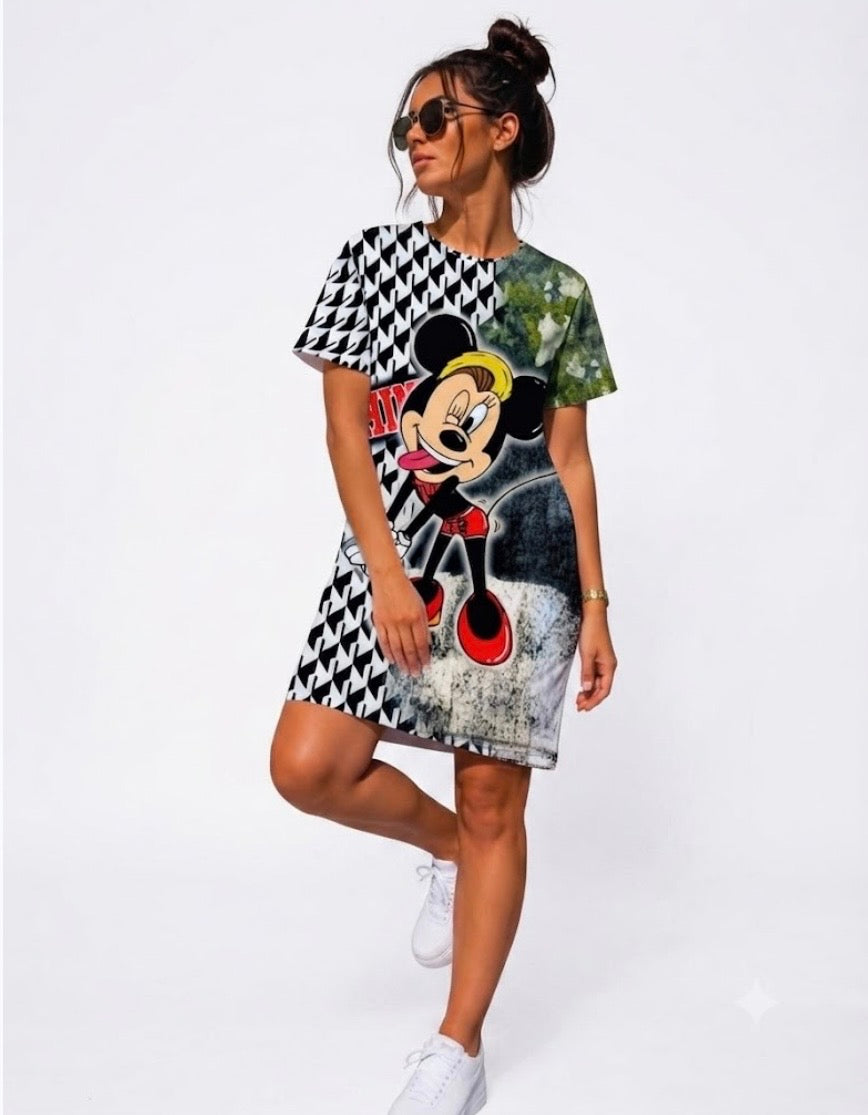Rochie Mickey Mouse Alb/Negru