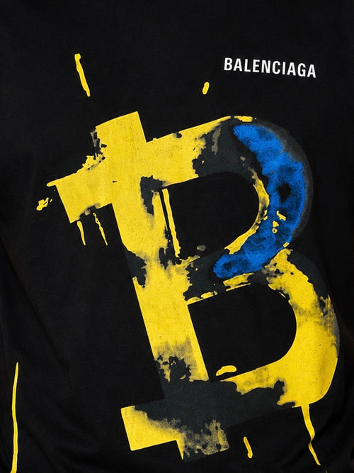 Balenciaga Tricou Bărbați Negru din Bumbac Premium