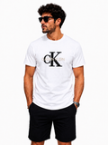 Calvin Klein Tricou Alb Bărbați – Logo Brodat CK