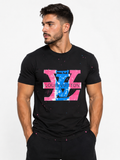 Louis Vuitton Tricou Bărbați Negru din Bumbac Premium