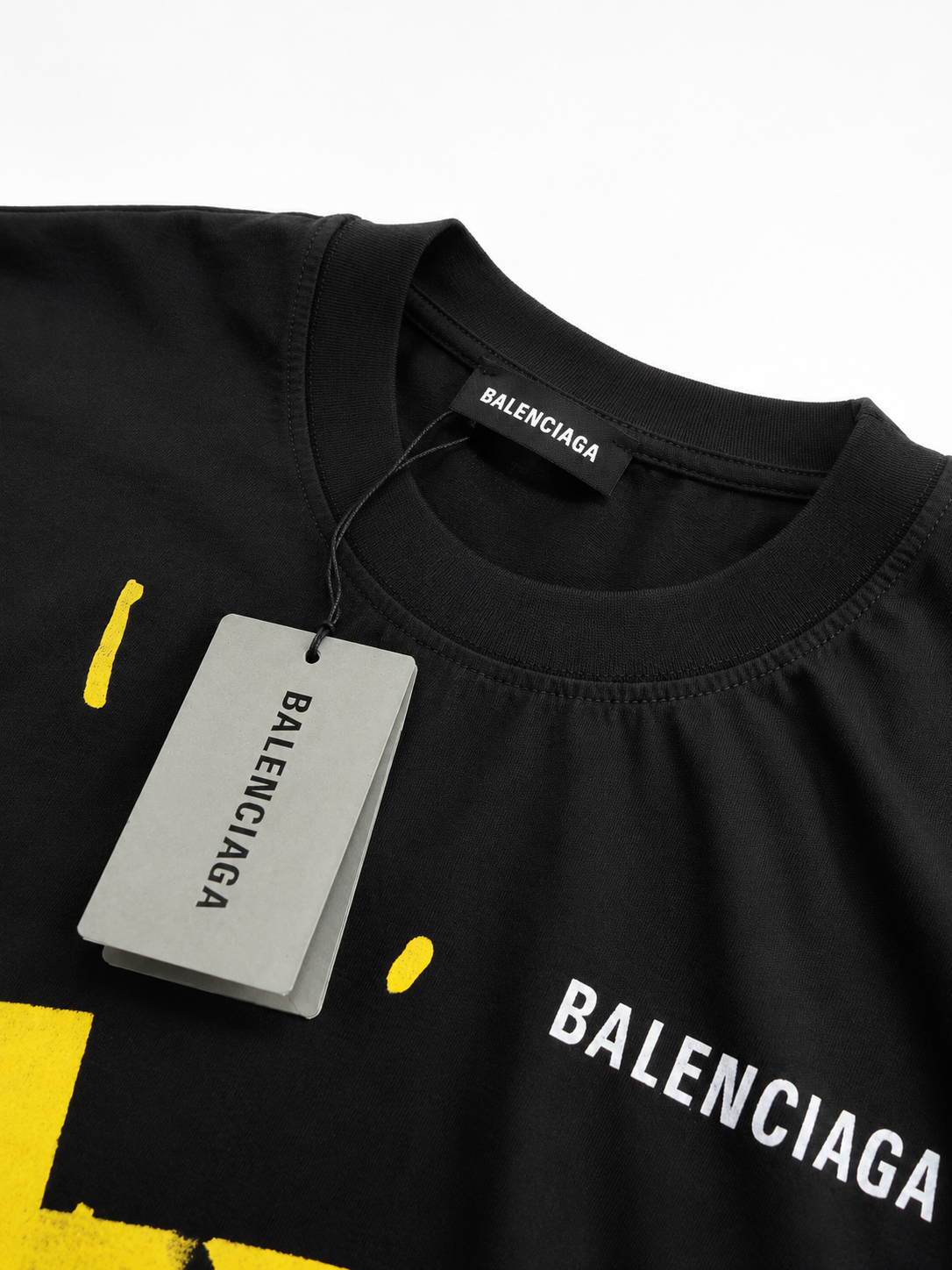 Balenciaga Tricou Bărbați Negru din Bumbac Premium