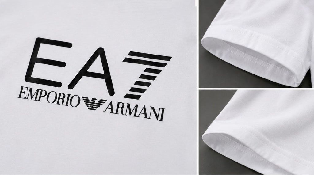 EA7 Tricou Damă Alb Logo Negru