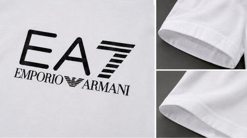 EA7 Tricou Damă Alb Logo Negru
